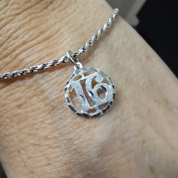 Silver Bracelet 925 Italian Bracelet with Silver Plated 16" charm - Picture 2 of 5